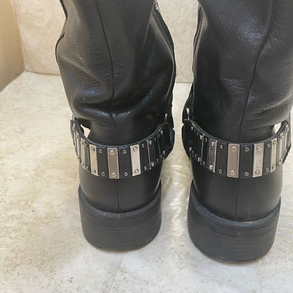 NINE WEST SHAILYN BOOTS IN BLACK LEATHER - Picture 4 of 9